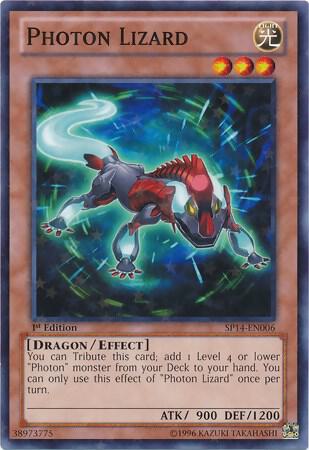 Photon Lizard (Starfoil) trading card from Star Pack 2014 Photon Lizard (Starfoil) - Star Pack 2014 YuGiOh trading card