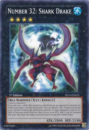 Number 32: Shark Drake (Starfoil) trading card from Star Pack 2014 Number 32: Shark Drake (Starfoil) - Star Pack 2014 YuGiOh trading card