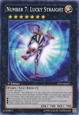 Number 7: Lucky Straight (Starfoil) trading card from Star Pack 2014 Number 7: Lucky Straight (Starfoil) - Star Pack 2014 YuGiOh trading card