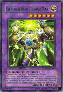 Elemental Hero Thunder Giant - Mattel Action Figure Promos: Series 1 (MF01) #MF01-EN001 - Rare YuGiOh Trading Card