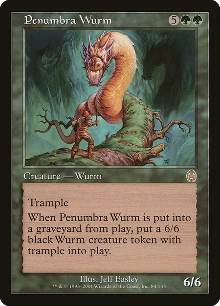 Penumbra Wurm - Apocalypse Magic: The Gathering trading card