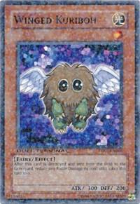 Winged Kuriboh trading card from Duel Terminal 1 Winged Kuriboh - Duel Terminal 1 YuGiOh trading card