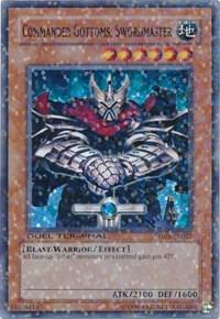 Commander Gottoms, Swordmaster trading card from Duel Terminal 1 Commander Gottoms, Swordmaster - Duel Terminal 1 YuGiOh trading card