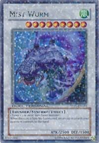 Mist Wurm trading card from Duel Terminal 1 Mist Wurm - Duel Terminal 1 YuGiOh trading card