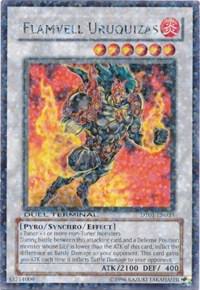Flamvell Uruquizas trading card from Duel Terminal 1 Flamvell Uruquizas - Duel Terminal 1 YuGiOh trading card