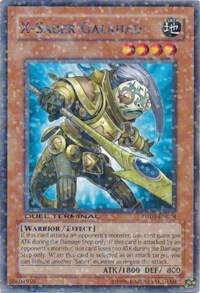 X-Saber Galahad trading card from Duel Terminal 1 X-Saber Galahad - Duel Terminal 1 YuGiOh trading card