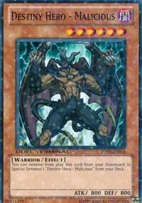 Destiny HERO - Malicious trading card from Duel Terminal 3 Destiny HERO - Malicious - Duel Terminal 3 YuGiOh trading card