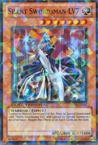 Silent Swordsman LV7 trading card from Duel Terminal 6 Silent Swordsman LV7 - Duel Terminal 6 YuGiOh trading card