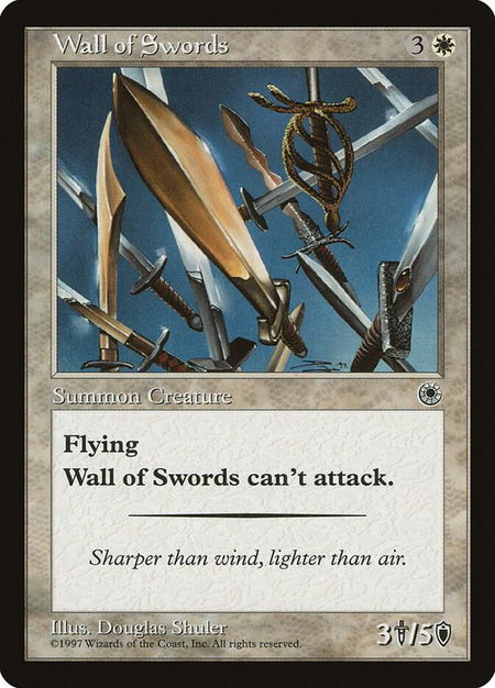 Wall of Swords trading card from Portal Wall of Swords - Portal Magic: The Gathering trading card