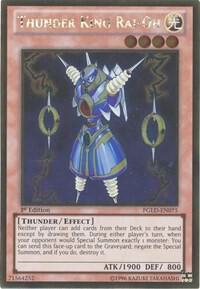 Thunder King Rai-Oh trading card from Premium Gold Thunder King Rai-Oh - Premium Gold YuGiOh trading card