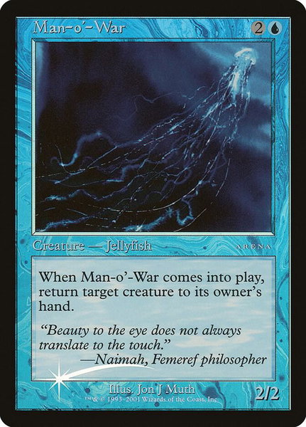 Man-o'-War trading card from Arena Promos Man-o'-War - Arena Promos Magic: The Gathering trading card