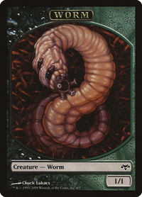 Worm Token - Eventide (EVE) #6 - Token Magic: The Gathering Trading Card
