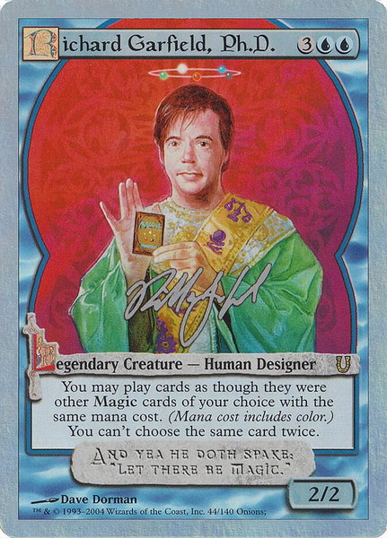 Richard Garfield, Ph.D. (Alternate Foil) trading card from Unhinged Richard Garfield, Ph.D. (Alternate Foil) - Unhinged Magic: The Gathering trading card