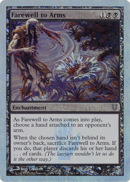 Farewell to Arms (Alternate Foil) - Unhinged Magic: The Gathering trading card