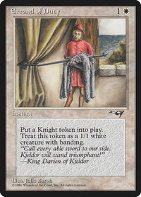 Errand of Duty (Page Holding Sword) - Alliances (ALL) #2a - Common Magic: The Gathering Trading Card