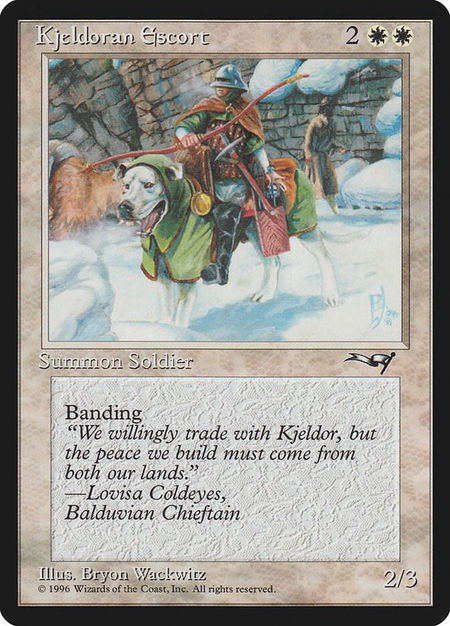 Kjeldoran Escort (Green Blanketed Dog) - Alliances Magic: The Gathering trading card