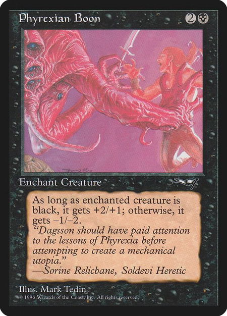 Phyrexian Boon (Man Held Aloft) - Alliances Magic: The Gathering trading card
