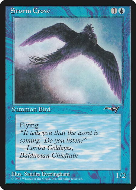 Storm Crow (Flying Right) - Alliances Magic: The Gathering trading card