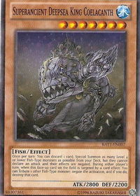 Superancient Deepsea King Coelacanth (Starfoil) - Battle Pack Tournament Prize Cards (BATT) #BATT-EN007 - Rare YuGiOh Trading Card
