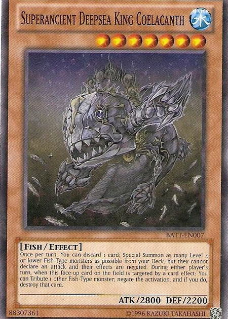 Superancient Deepsea King Coelacanth (Starfoil) - Battle Pack Tournament Prize Cards YuGiOh trading card
