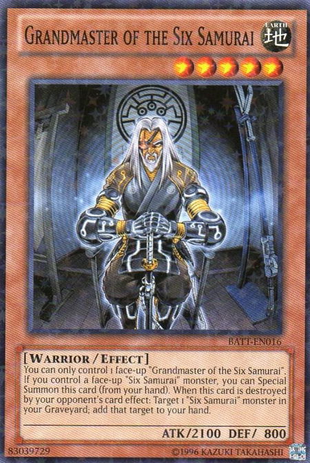 Grandmaster of the Six Samurai (Starfoil) - Battle Pack Tournament Prize Cards YuGiOh trading card