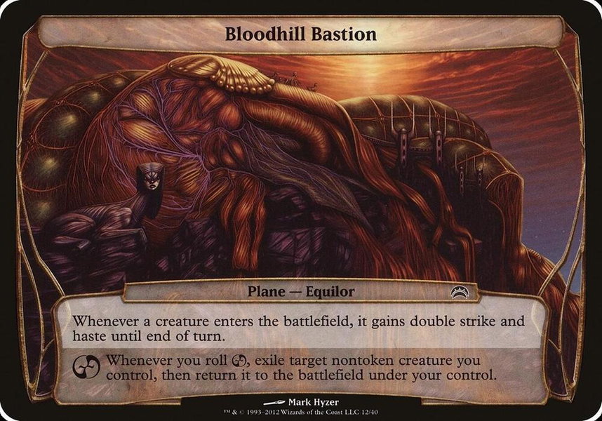 Bloodhill Bastion (Planechase 2012) trading card from Oversize Cards Bloodhill Bastion (Planechase 2012) - Oversize Cards Magic: The Gathering trading card