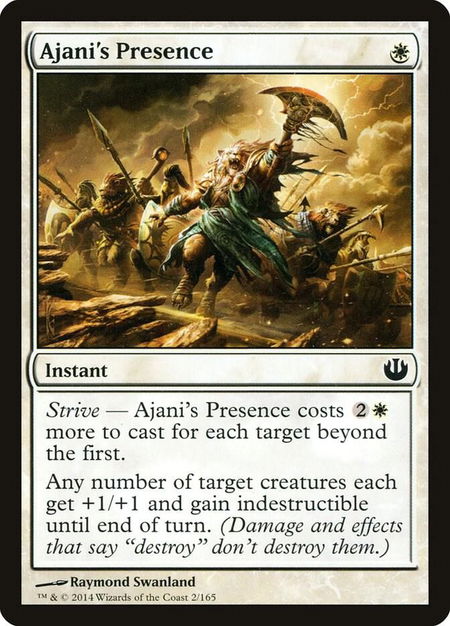 Ajani's Presence - Journey Into Nyx Magic: The Gathering trading card