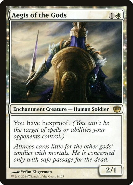 Aegis of the Gods trading card from Journey Into Nyx Aegis of the Gods - Journey Into Nyx Magic: The Gathering trading card