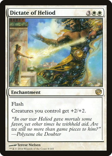 Dictate of Heliod - Journey Into Nyx Magic: The Gathering trading card