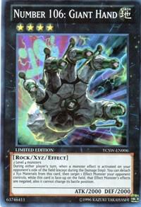 Number 106: Giant Hand trading card from Yu-Gi-Oh! Championship Series Prize Cards Number 106: Giant Hand - Yu-Gi-Oh! Championship Series Prize Cards YuGiOh trading card
