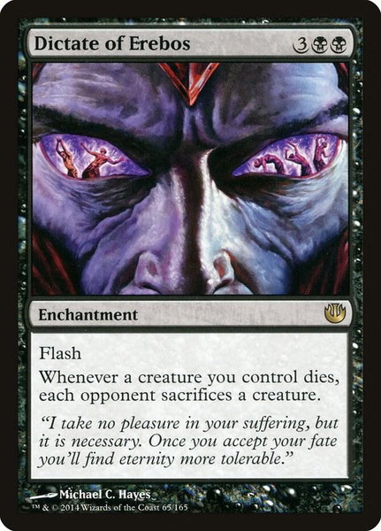 Dictate of Erebos trading card from Journey Into Nyx Dictate of Erebos - Journey Into Nyx Magic: The Gathering trading card