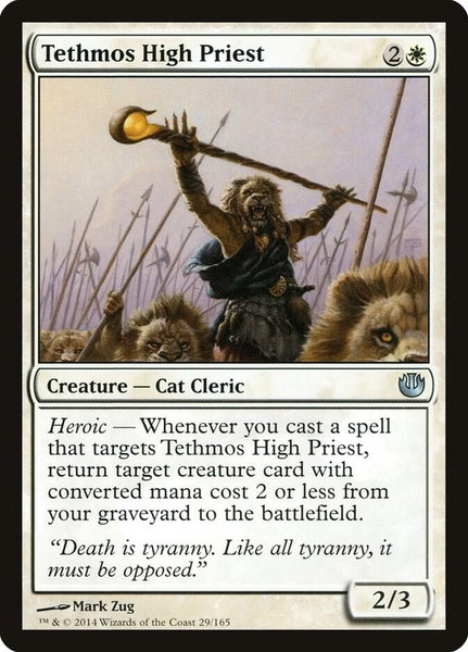 Tethmos High Priest trading card from Journey Into Nyx Tethmos High Priest - Journey Into Nyx Magic: The Gathering trading card