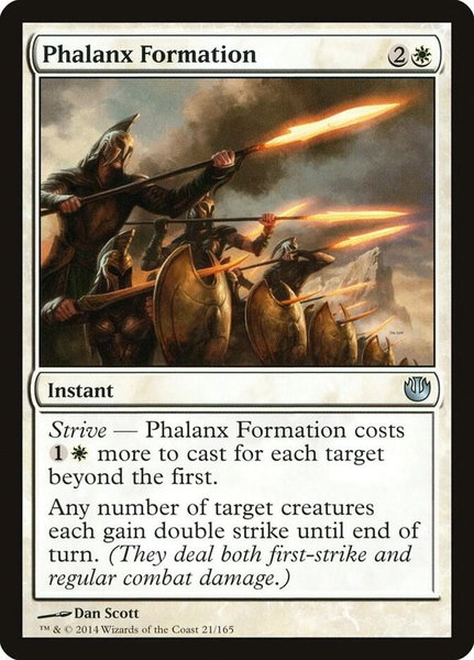 Phalanx Formation trading card from Journey Into Nyx Phalanx Formation - Journey Into Nyx Magic: The Gathering trading card