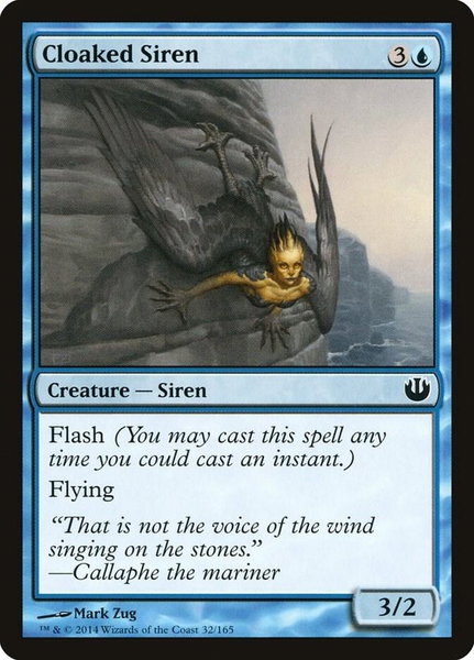 Cloaked Siren trading card from Journey Into Nyx Cloaked Siren - Journey Into Nyx Magic: The Gathering trading card