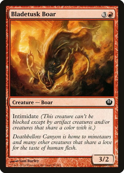 Bladetusk Boar - Journey Into Nyx Magic: The Gathering trading card