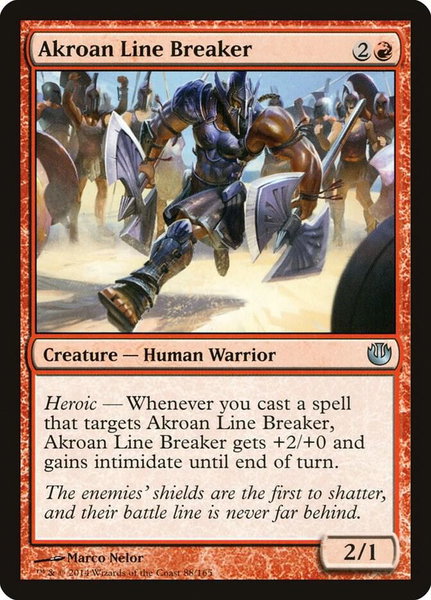 Akroan Line Breaker trading card from Journey Into Nyx Akroan Line Breaker - Journey Into Nyx Magic: The Gathering trading card