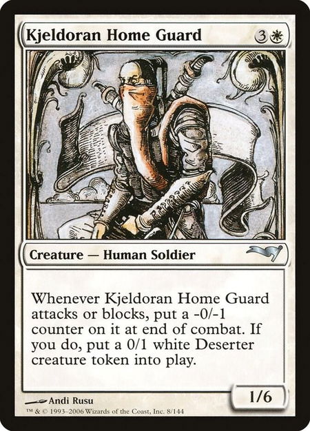 Kjeldoran Home Guard trading card from Coldsnap Theme Deck Reprints Kjeldoran Home Guard - Coldsnap Theme Deck Reprints Magic: The Gathering trading card