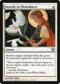 Swords to Plowshares - Coldsnap Theme Deck Reprints (CTD) #54 - Uncommon Magic: The Gathering Trading Card
