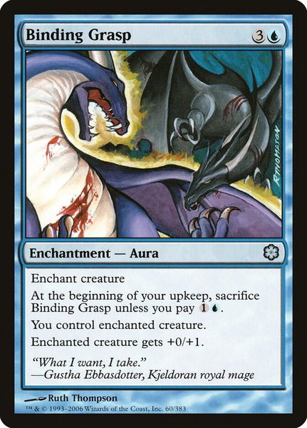 Binding Grasp trading card from Coldsnap Theme Deck Reprints Binding Grasp - Coldsnap Theme Deck Reprints Magic: The Gathering trading card