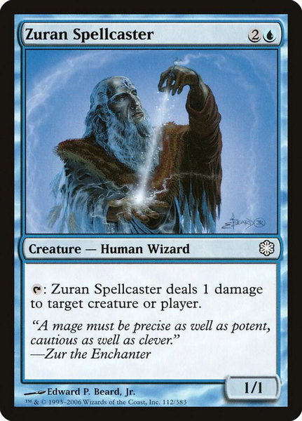 Zuran Spellcaster trading card from Coldsnap Theme Deck Reprints Zuran Spellcaster - Coldsnap Theme Deck Reprints Magic: The Gathering trading card