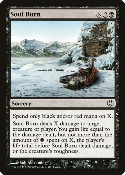 Soul Burn trading card from Coldsnap Theme Deck Reprints Soul Burn - Coldsnap Theme Deck Reprints Magic: The Gathering trading card