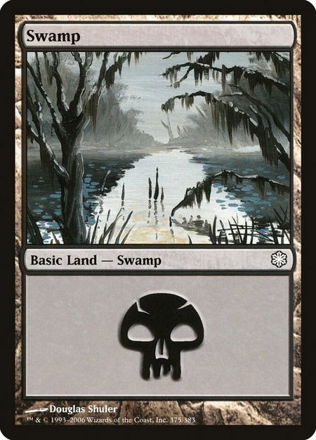 Swamp (375) trading card from Coldsnap Theme Deck Reprints Swamp (375) - Coldsnap Theme Deck Reprints Magic: The Gathering trading card