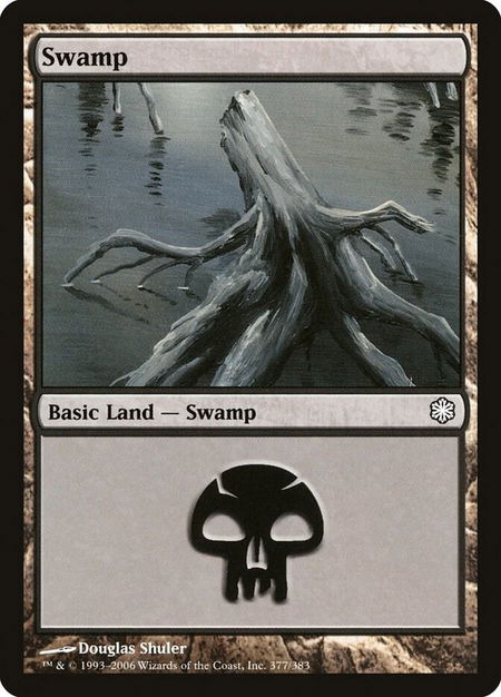 Swamp (377) trading card from Coldsnap Theme Deck Reprints Swamp (377) - Coldsnap Theme Deck Reprints Magic: The Gathering trading card