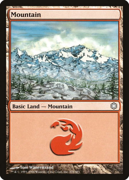 Mountain (378) trading card from Coldsnap Theme Deck Reprints Mountain (378) - Coldsnap Theme Deck Reprints Magic: The Gathering trading card