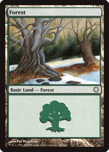 Forest (381) trading card from Coldsnap Theme Deck Reprints Forest (381) - Coldsnap Theme Deck Reprints Magic: The Gathering trading card