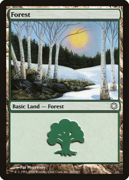 Forest (382) trading card from Coldsnap Theme Deck Reprints Forest (382) - Coldsnap Theme Deck Reprints Magic: The Gathering trading card