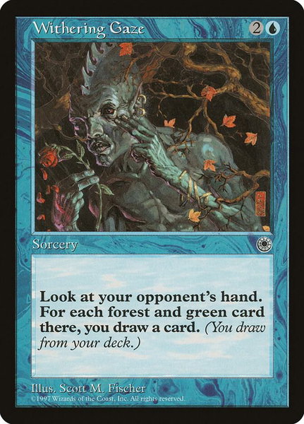 Withering Gaze trading card from Portal Withering Gaze - Portal Magic: The Gathering trading card
