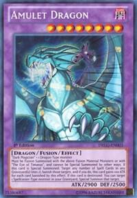 Amulet Dragon trading card from Dragons of Legend Amulet Dragon - Dragons of Legend YuGiOh trading card