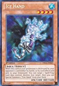 Ice Hand trading card from Dragons of Legend Ice Hand - Dragons of Legend YuGiOh trading card