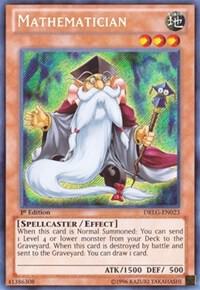 Mathematician trading card from Dragons of Legend Mathematician - Dragons of Legend YuGiOh trading card